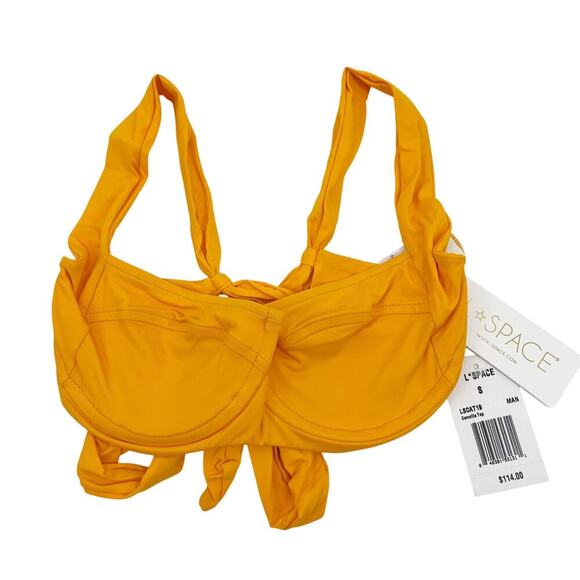 L*Space Camellia Bikini Top Underwire Mango Size Small NEW with Tags - Picture 4 of 7